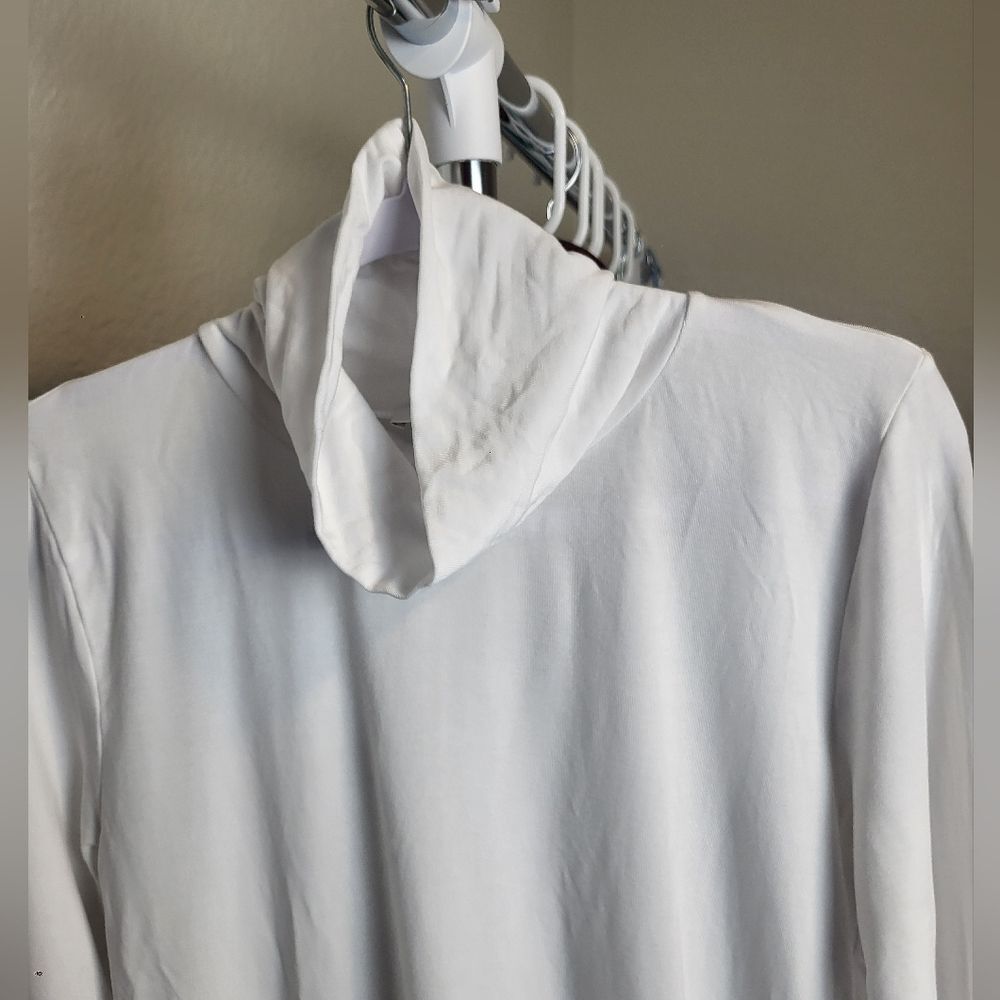 Babaton Aritzia White Everyday Long Sleeve Turtleneck Blouse XL - Picture 4 of 4